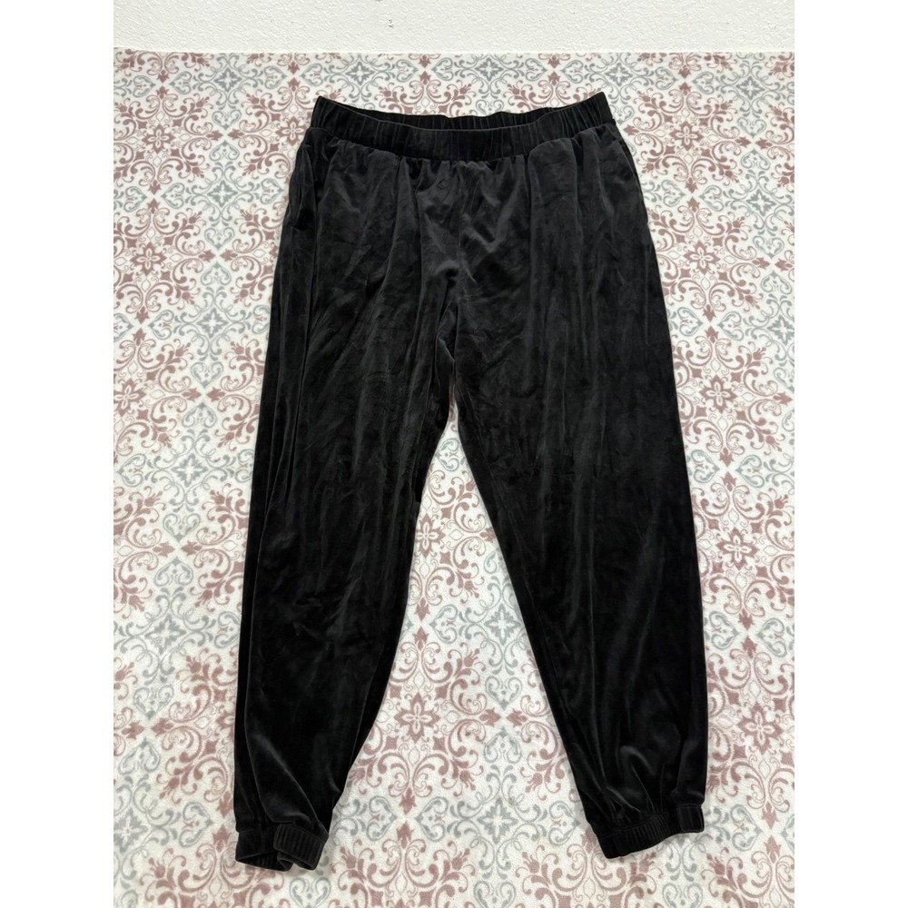 Old Navy Black Velour Joggers Elastic Waist Lounge Pants XL